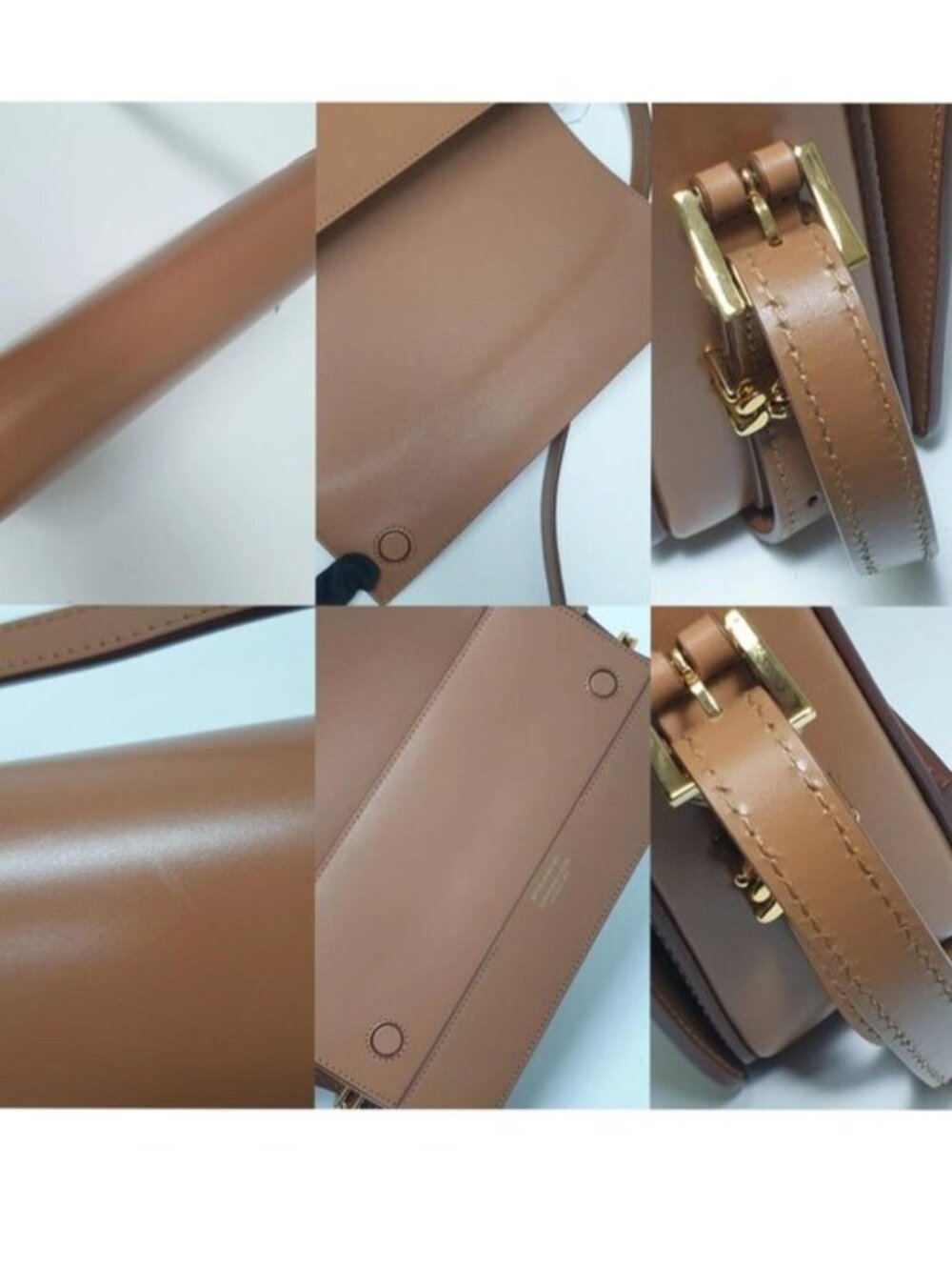 Authentic Burberry Brown Leather Shoulder Bag Logo Flap Dust Bag Luxury - Picture 8 of 12